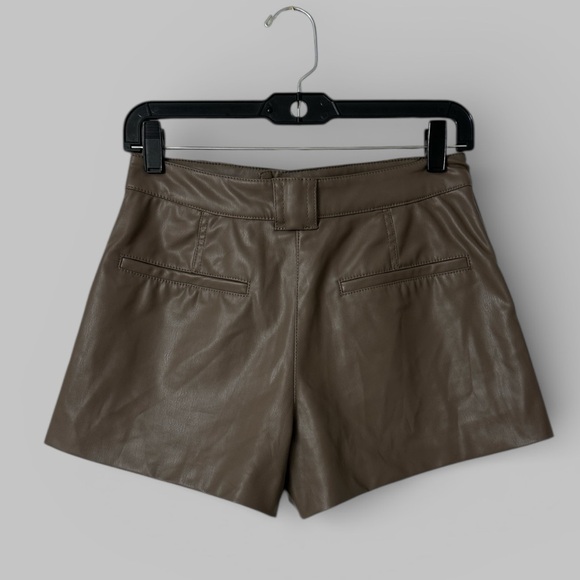 Zara Chocolate Brown Faux Leather Micro Skort - Picture 2 of 7